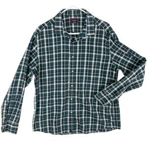 UNTUCKit Plaid Button Up Men's XL Regular Blue Green Yellow Cotton Trebblanno